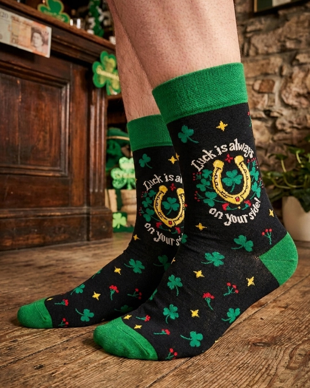 Black Luck Socks Minimal Lucky Symbol